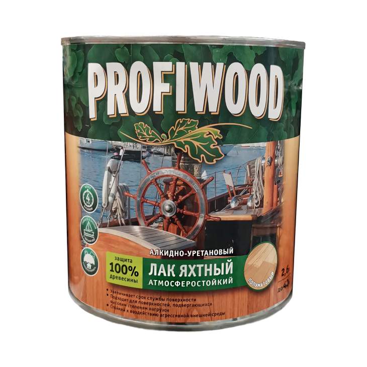 Лак яхтный полумат EMPILS PROFIWOOD атмосферост. 2,4 кг