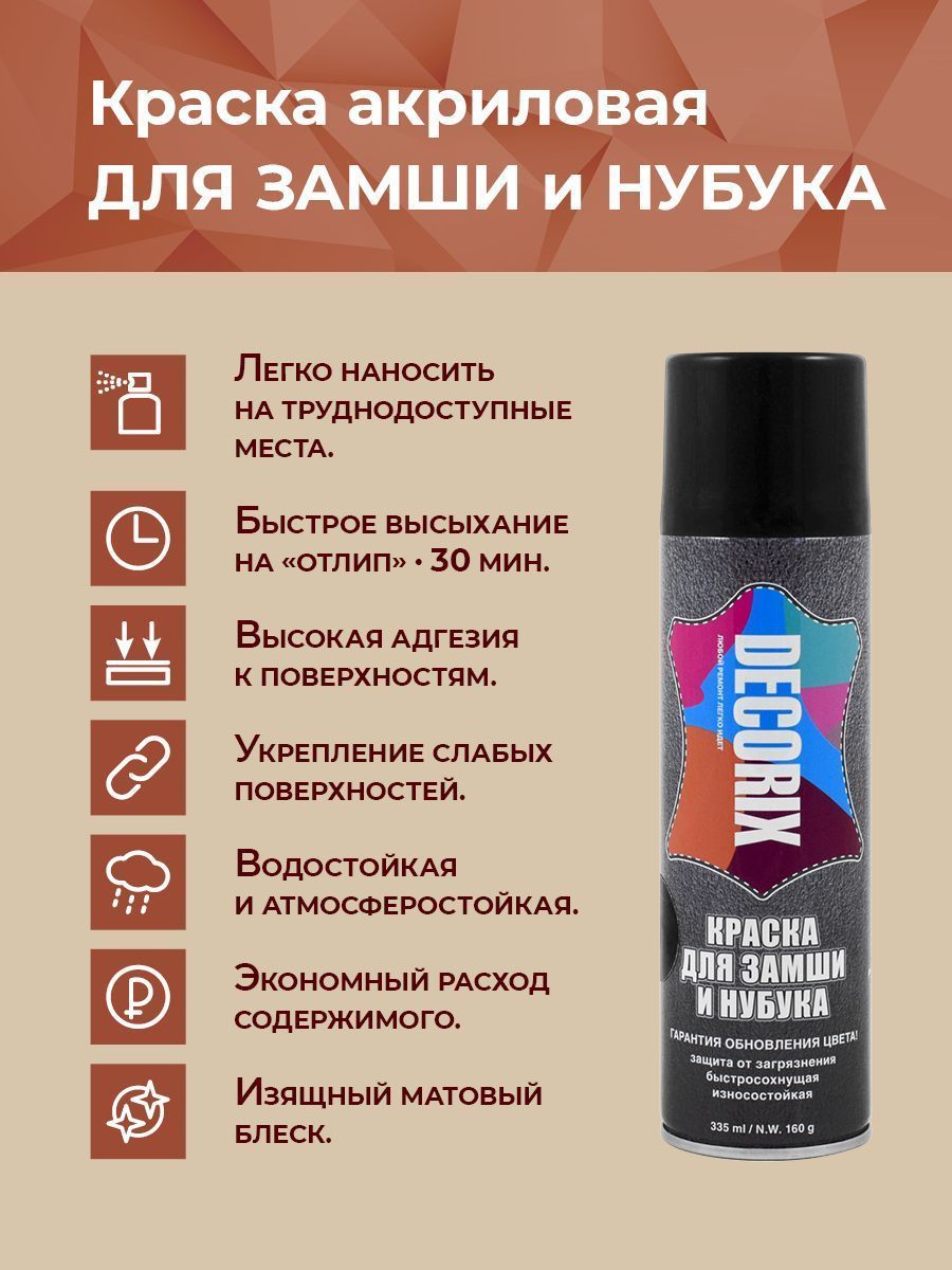 Эмаль-аэрозоль Decorix для замши черный 335мл