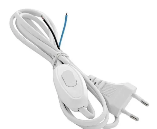 Шнур с электр. вилкой и прох. выкл. 1.7м (ШВВП-ВП 2х0.75) бел. UNIVersal А1060