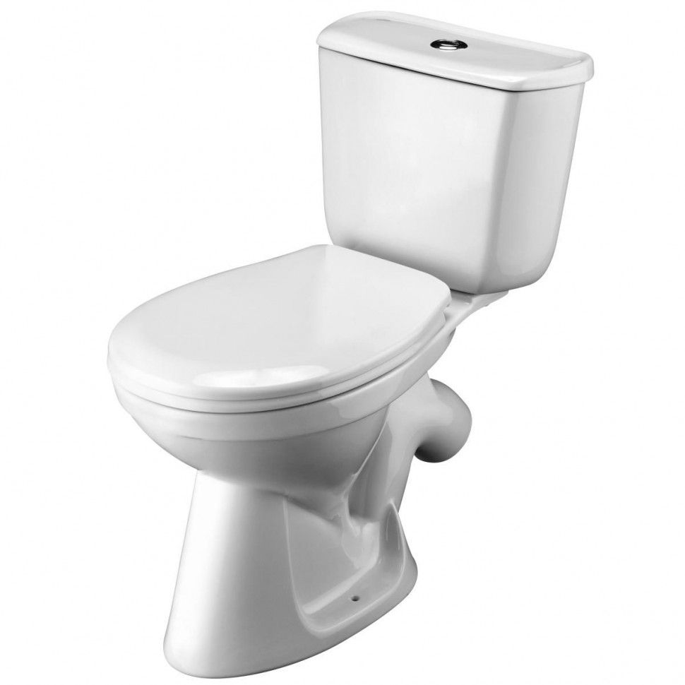 Унитаз-компакт Бриз эконом нижн. подв, косой выпуск, сид. полипроп