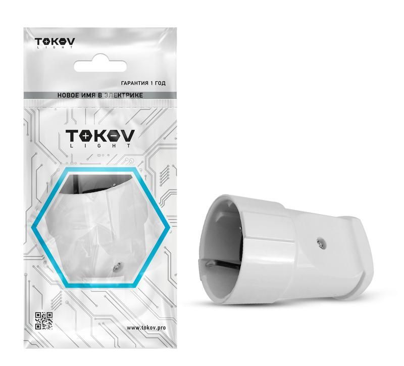 Розетка переносн. 16А 250В с з/к бел. Tokov TKL-STZ-C01