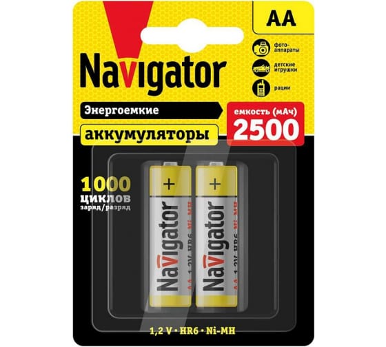 Аккумулятор АА/R06 Navigator 94464 2500 1шт
