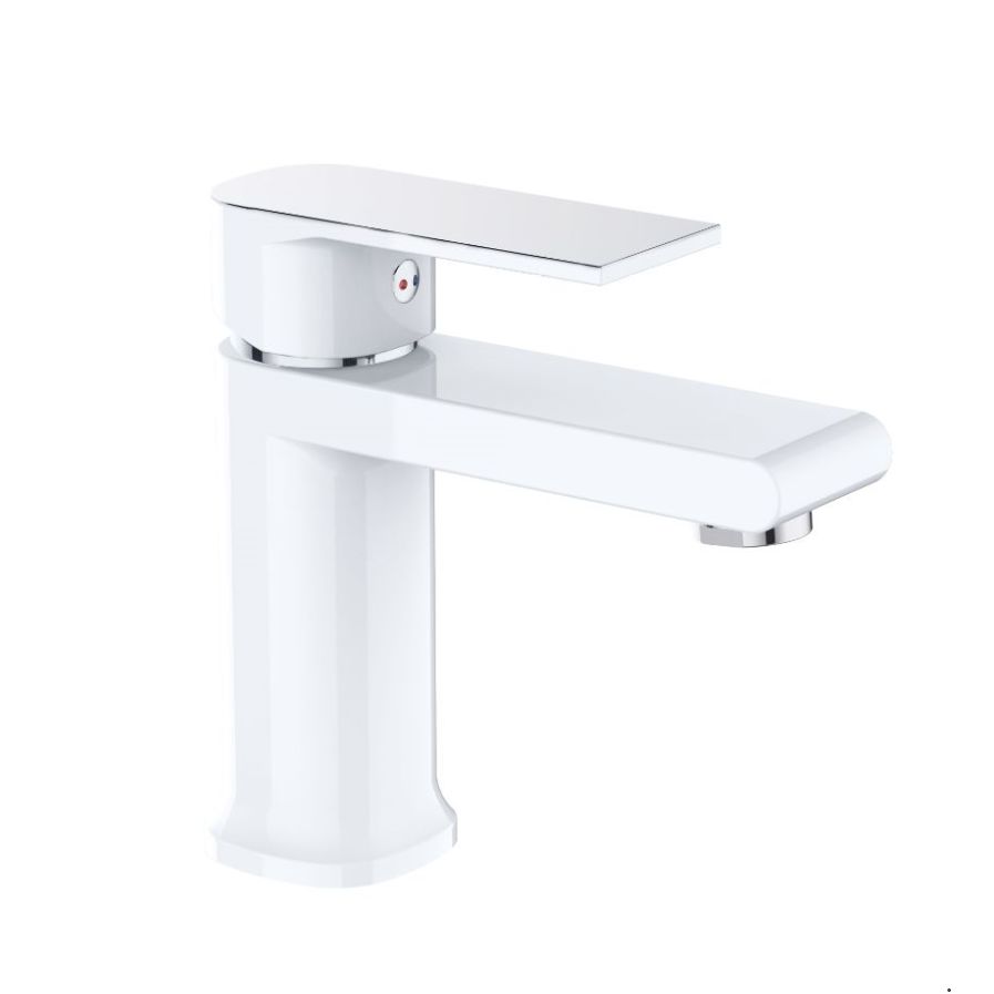 смеситель для умывальника однорычажный,литой излив,белый (D110363-C) c/r D-Lin