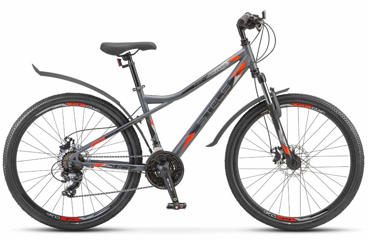Велосипед СТЕЛС 26" Navigator 510  (16" Антрацитовый/красный,темно-синий/зеленый)