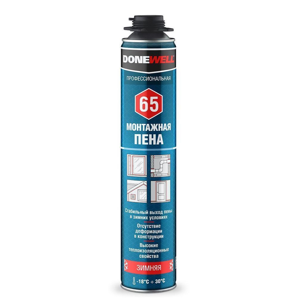 пена монтажная DONEWELL PROFF 65 зимняя 1000 мл (830г)