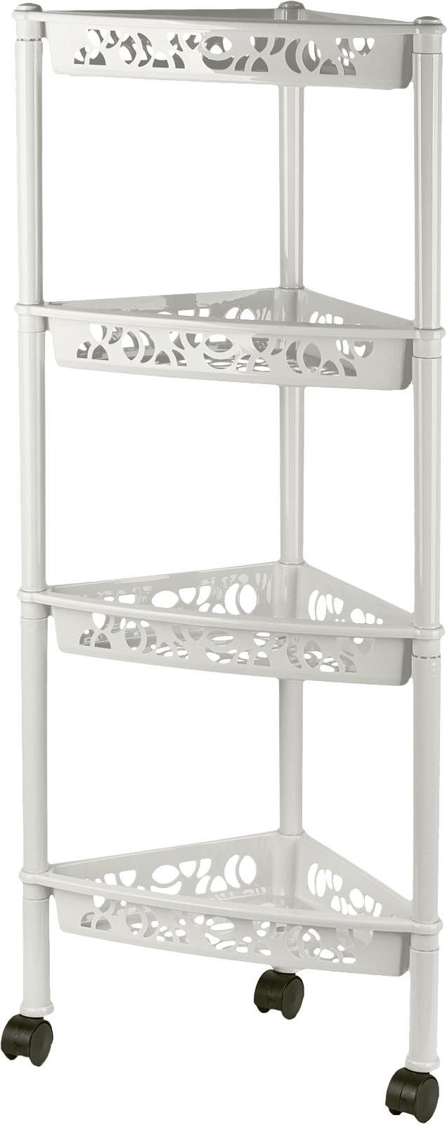 Этажерка Keeplex Light на колесиках четырехсекционная угловая 38,3*22,2*93,5см бежевый топаз