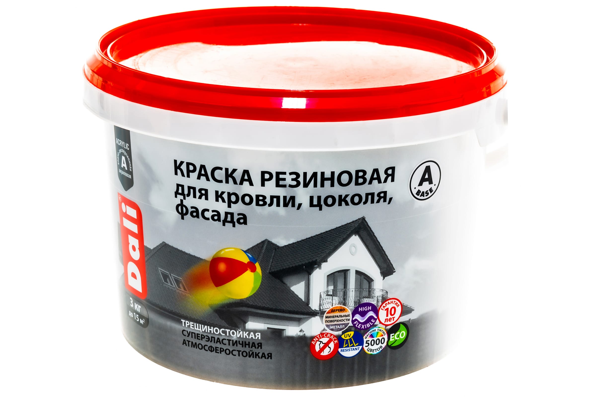 Краска ВД резиновая фасадная DALI коричневая 3 кг
