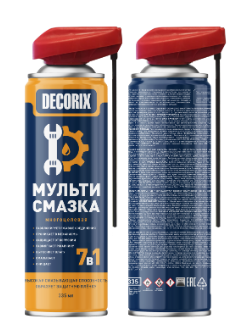 Аэрозольная мульти-смазка 7 в 1 многоцелевая DECORIX со smart-распылителем 335 мл
