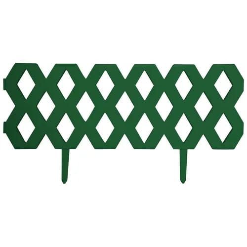 Забор пластиковый декор. РОМБ 2сек(L-1.2м h-22cм) зеленый