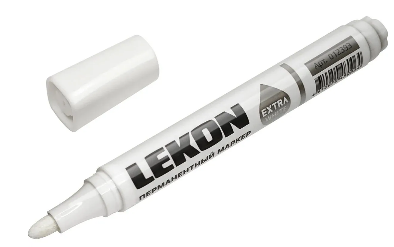 Маркер LEKON EXTRA WHITE перманентный белый 012393