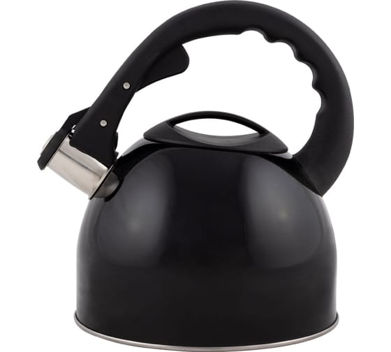 Чайник нерж. сталь MAL-042-N 2,5л черный со свистком 910088