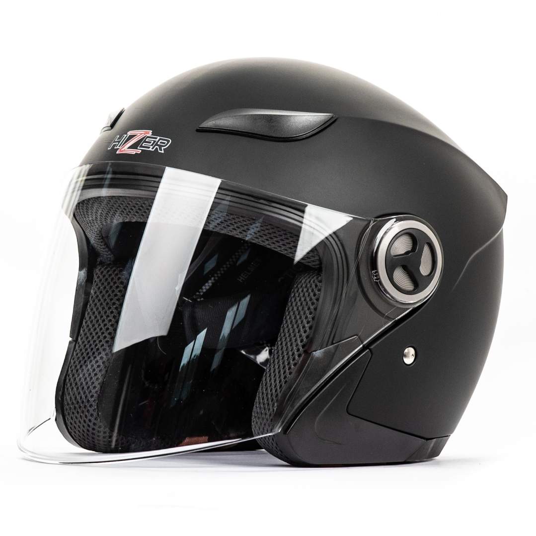 Шлем мото открытый HIZER 219 №2 (L) matte-black