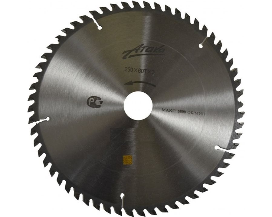 Диск пильный 250*60Т*30 Атака дерево ч/рез профи 8078170