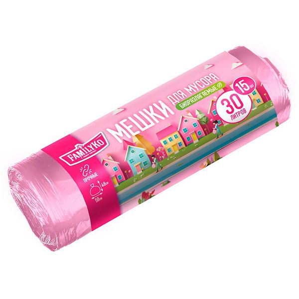 Мешок для мусора 30л 15 шт. FamilyKo