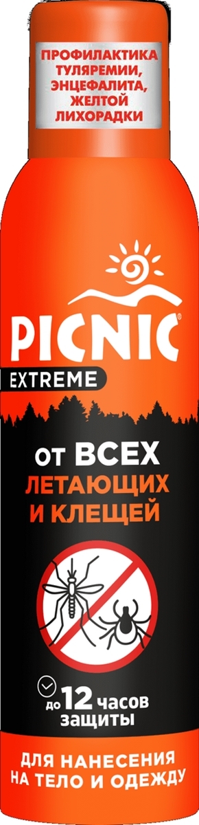 Аэрозоль от летающих насекомых и клещей Picnic 150мл Extreme
