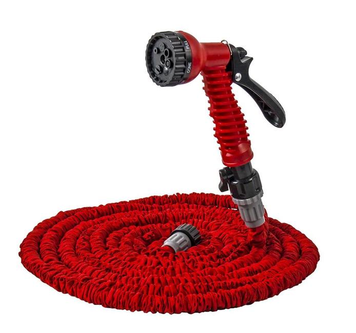 Шланг полив. растяг. 23м+пистолет QUATTRO