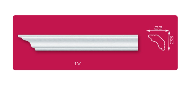 Плинтус потолочный "Лагом" 2м v-1 DESN-21V000-WH-0140