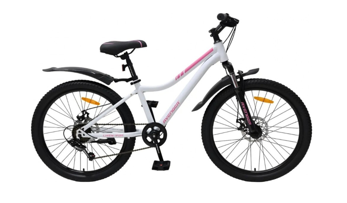 Велосипед Avenger 24" C 241MD белый/розовый,рама сталь,6 скоростей