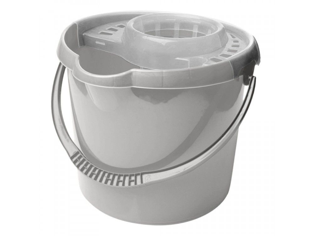 Ведро ETNA круглое 9л с отжимом МОП серый