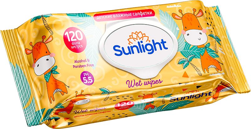 Салфетки влажные SUNLIGHT BABY ECO 120шт.