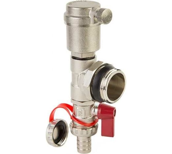 Тройник коллекторный 1"с дренажом и воздухоотводчиком (MС.201.06) MVI