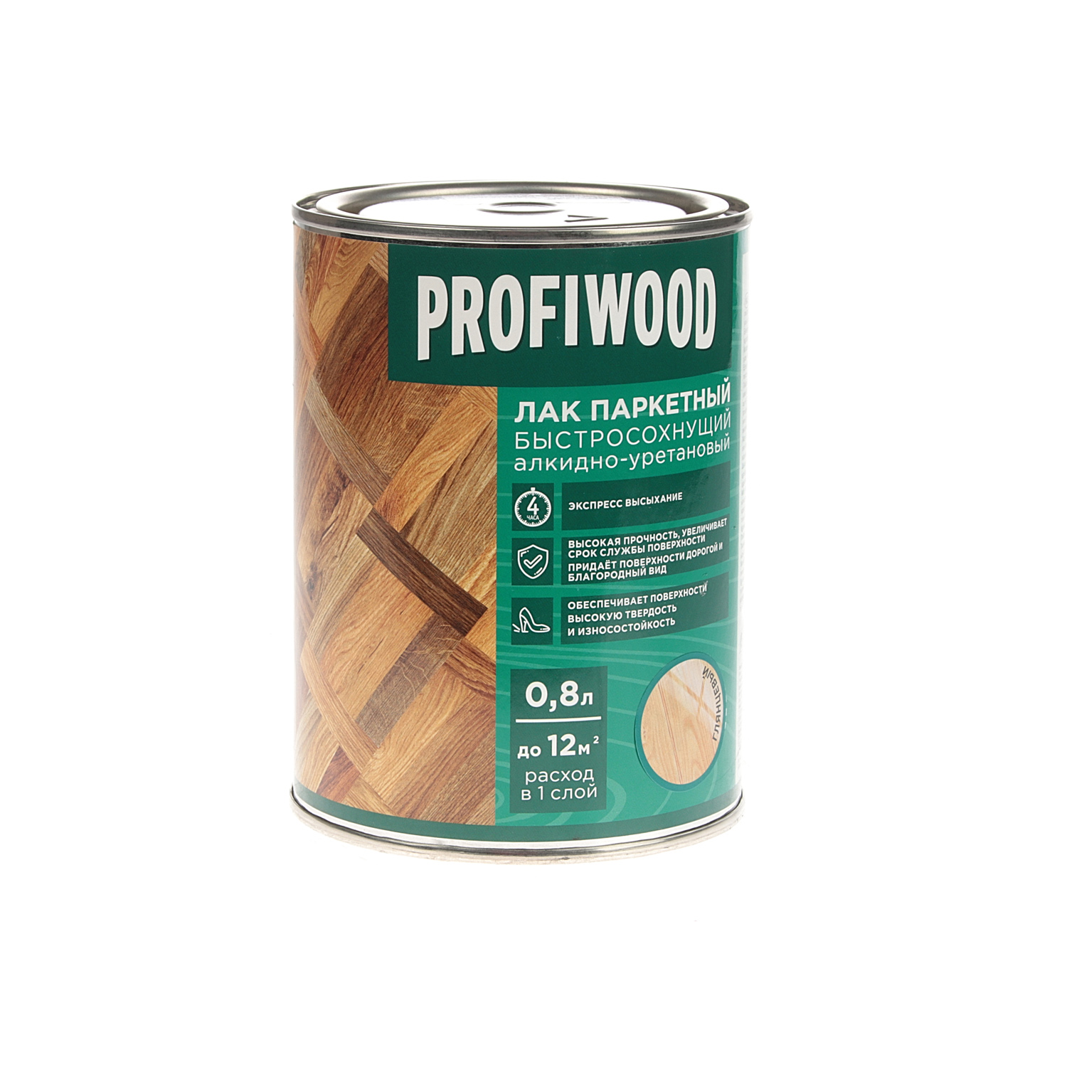 Лак паркетный полуматовый EMPILS PROFIWOOD алкидно-уретановый 0,7 кг