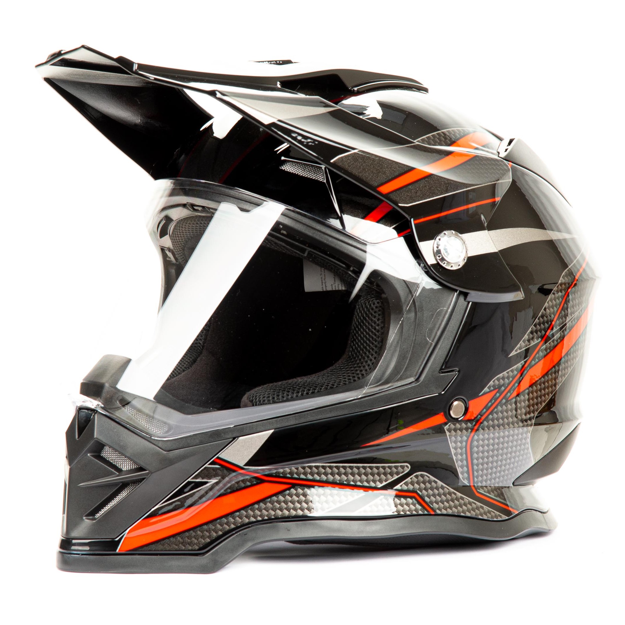 Шлем мото мотард HIZER B6197-1 №5 (L) black/red