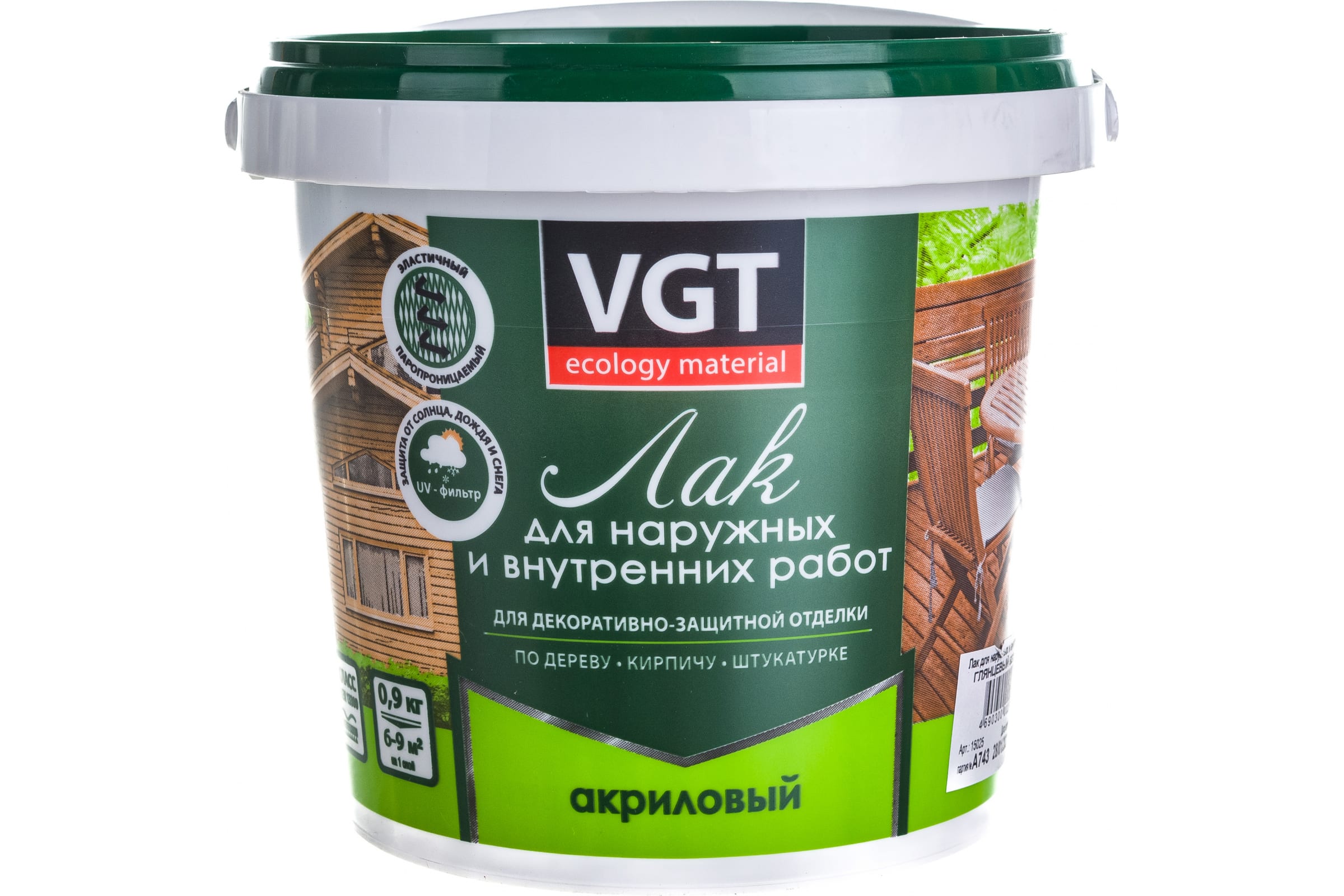 Лак акриловый пропиточный с антисептиком ДУБ светло-серый 0,9 кг. ВГТ