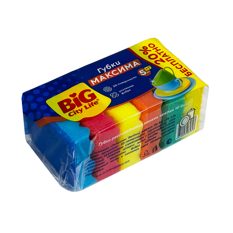 Губка/пос Big City 5шт кухонные Max