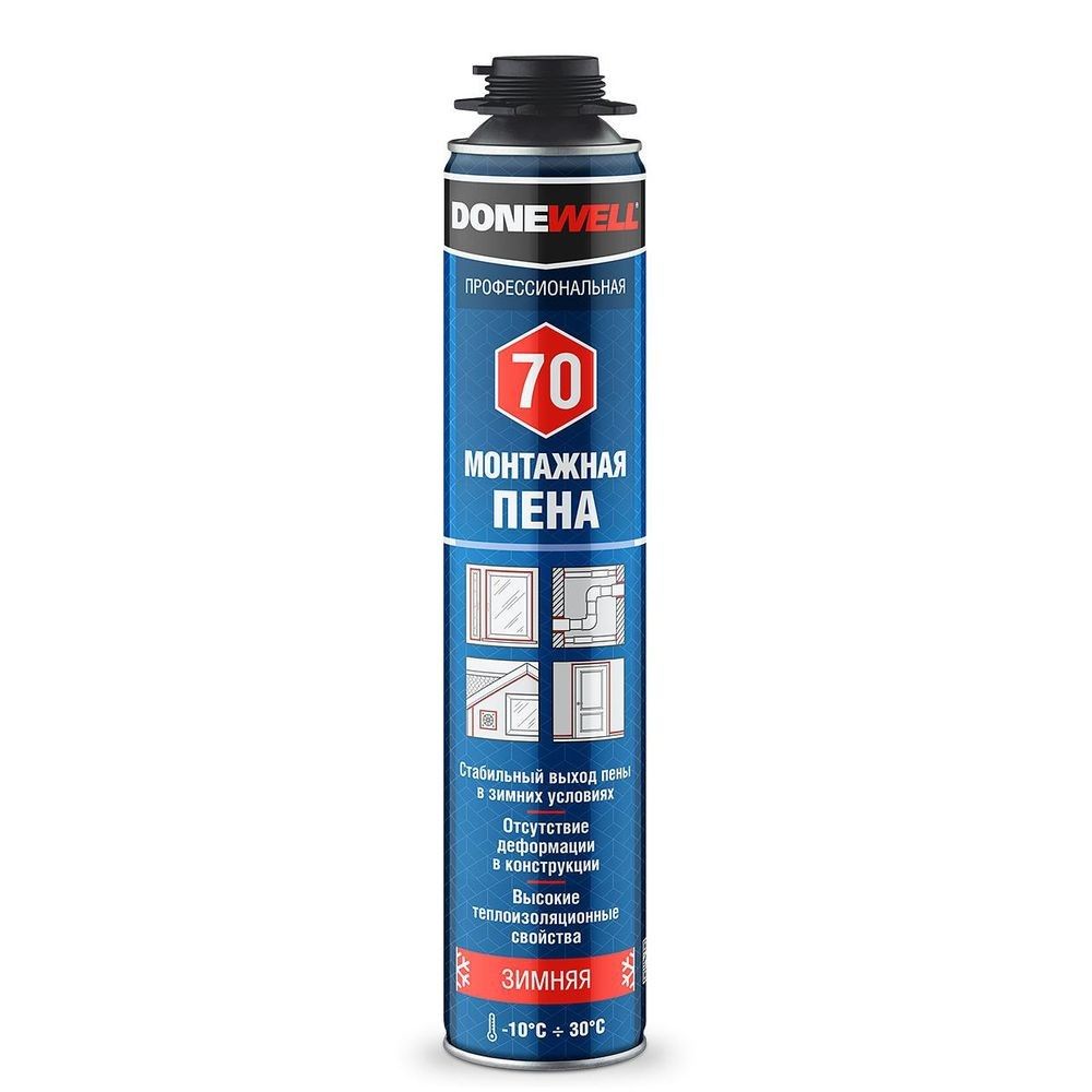 пена монтажная DONEWELL PROFF 70 зимняя 1000 мл (950г)