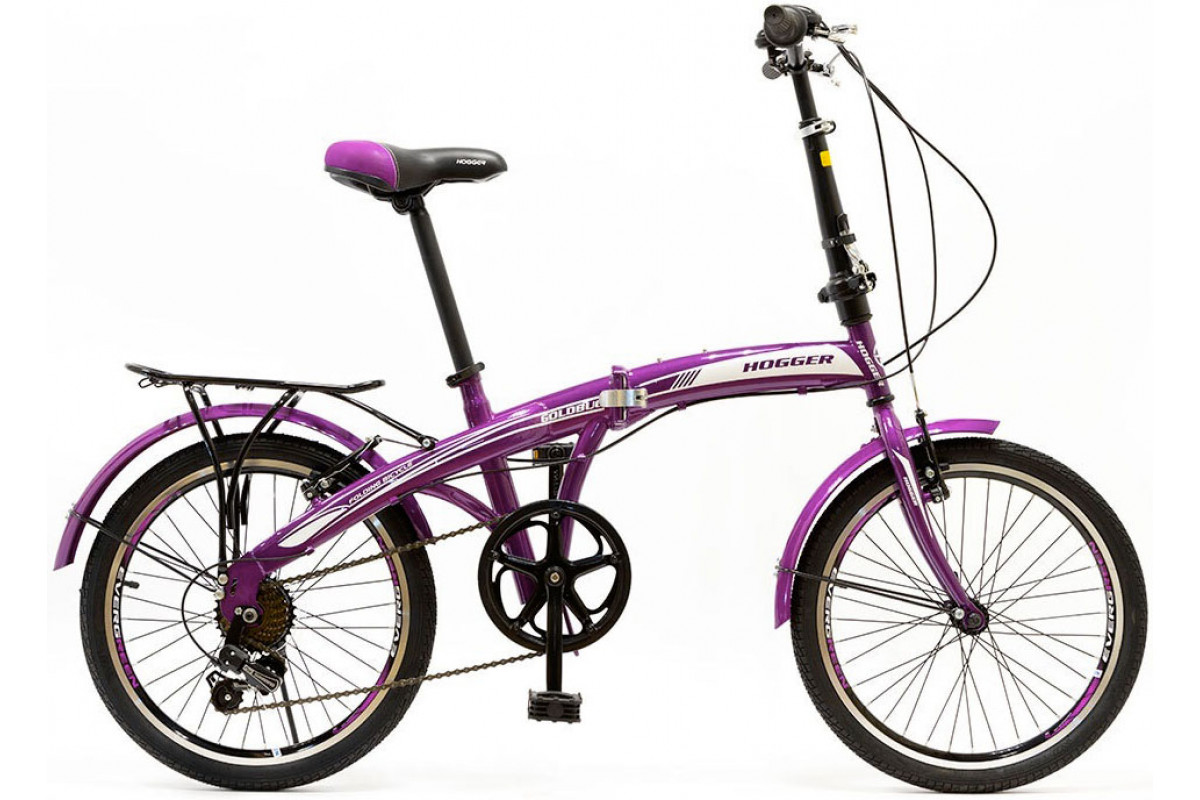Велокомплект 20" HOGGER FLEX MD 17" рама сталь,7-ск., cкладной,пурпурный