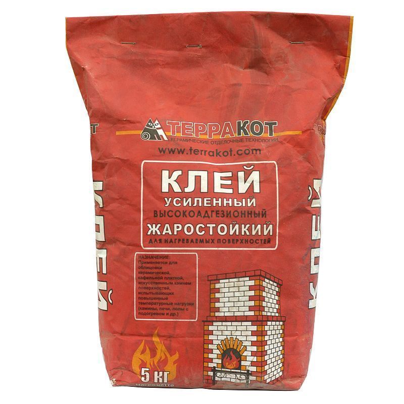 Клей плиточный Усиленный ТЕРРАКОТ 5 кг. жаростойкий