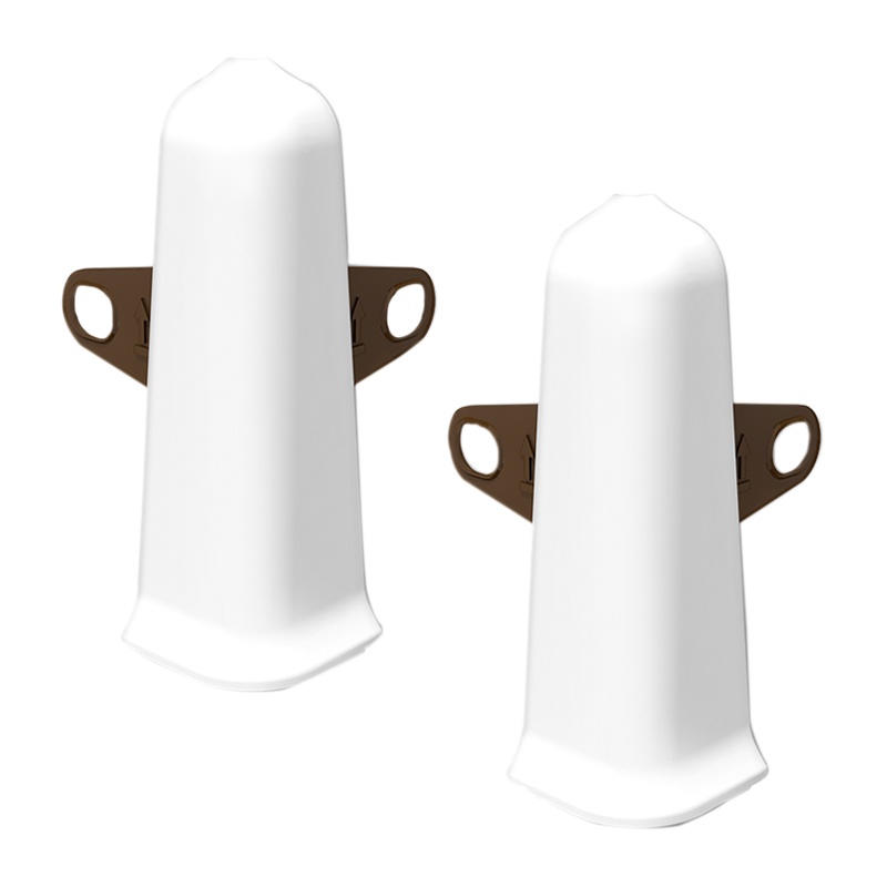 Угол наружный для плинтуса с м/к и к/к белый Деконика 70мм