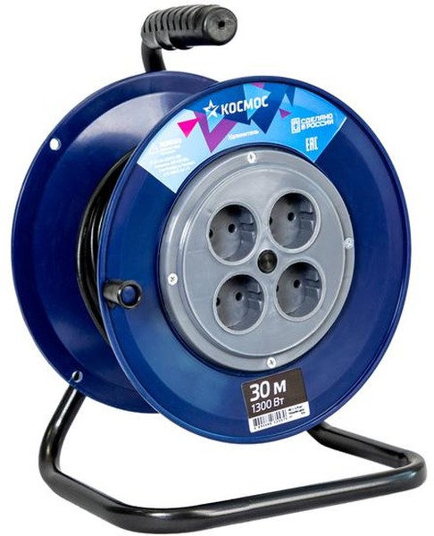 Удлинитель на катушке 4*30м 16А Космос 3,5квт ПВС 2*1,5