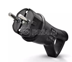 Вилка электрическая однофазная с ушком каучук UNIVersal 0003