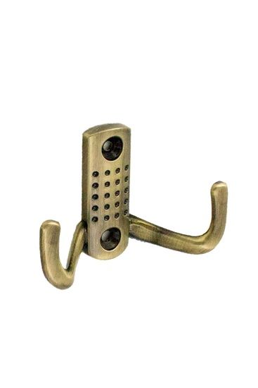 Крючок двухрожковый с перфорацией, бронза КР-94522/04.41.33 КР-4522