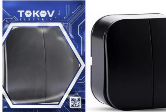 Выключатель 2-кл. ОП Frea 10А IP20 250В АБС-пластик карбон TOKOV ELECTRIC TKE-FR-V2-C14