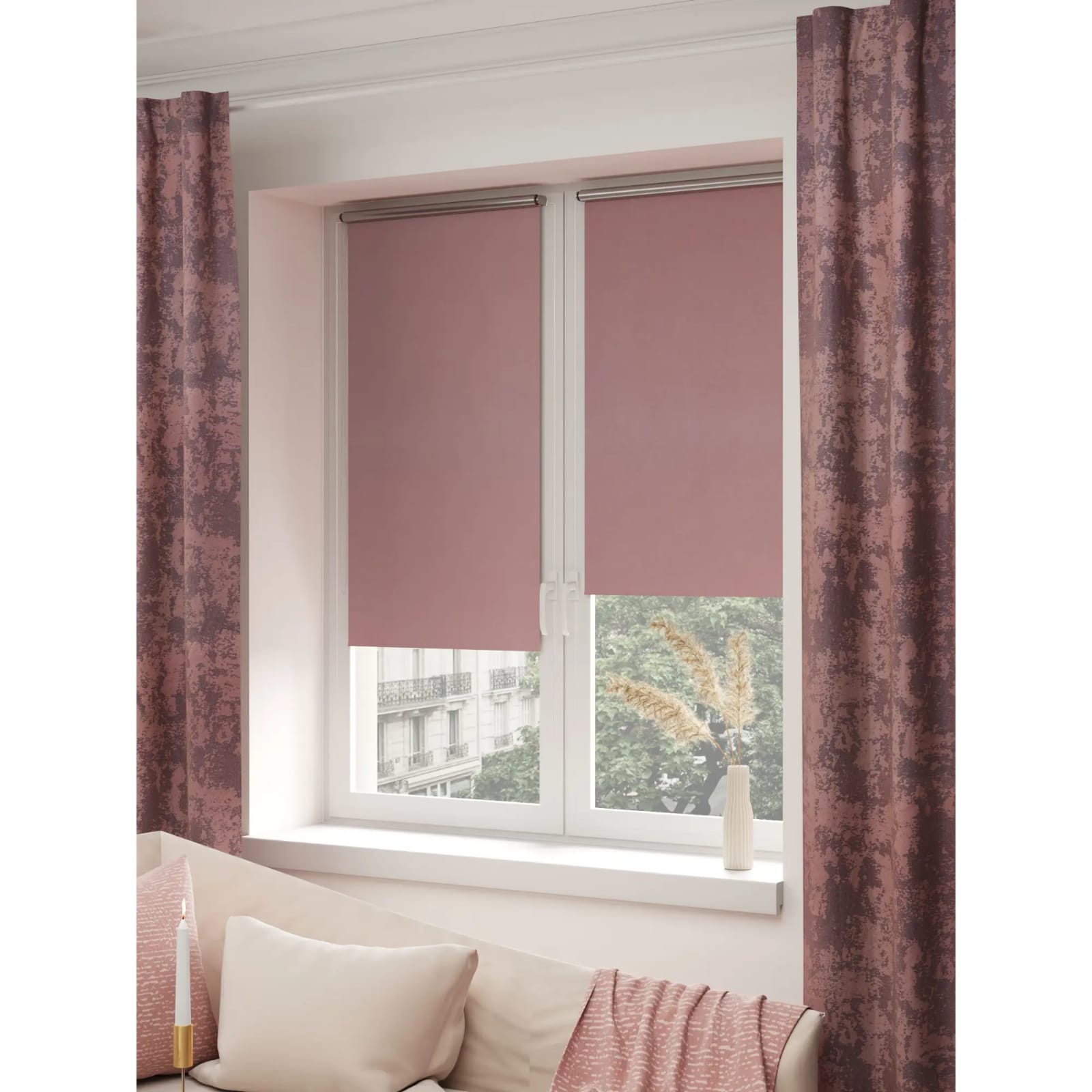 Штора рулонная "Блэкаут Сильвер" 160*175см лиловый