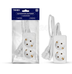 Удлинитель 2х5м с заземл. 10А 3х0.75 TOKOV ELECTRIC TKE-C01-BU2-5-075-Z