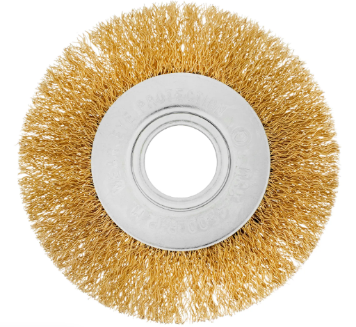 Щетка для УШМ, 100 мм, посадка 22.2 мм, плоская, латунированная витая проволока Matrix