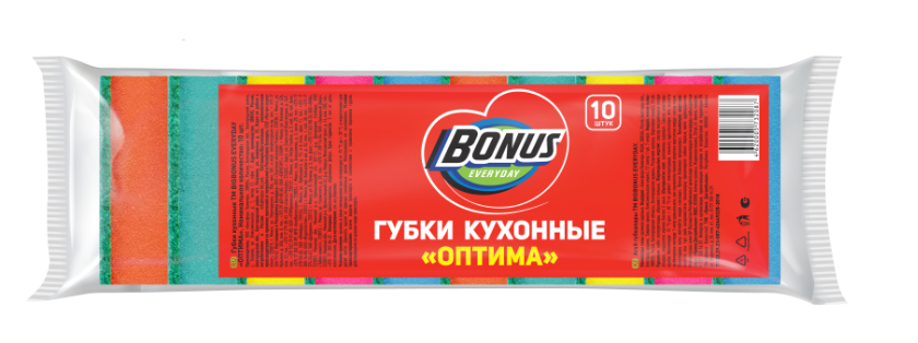 Губка д/пос.Bonus Оптима 10шт