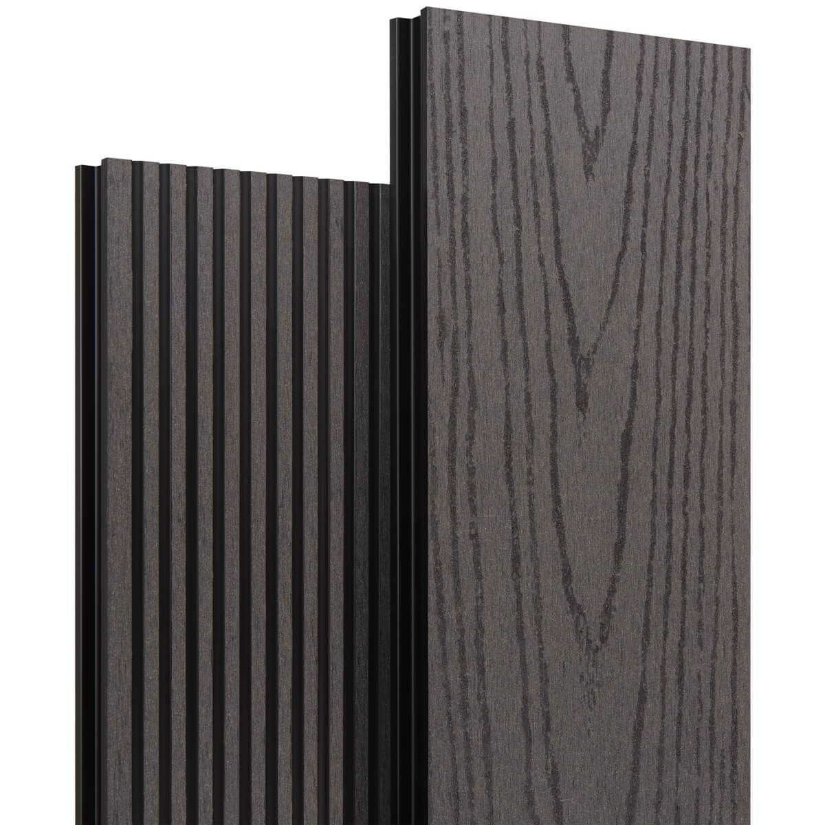 Доска террасная HARVEX Magnus двухсторонняя вельвет/дерево антрацит, 139х27х4000мм