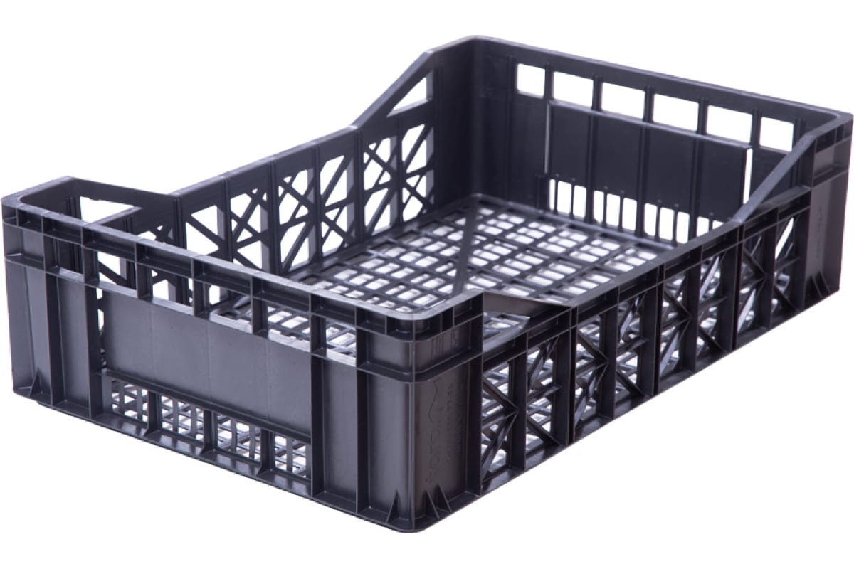 Ящик хозяйственный 600х400х165мм черный 24л