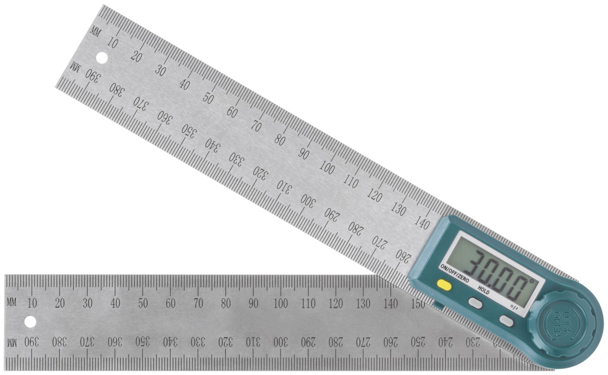 Угломер металлический нержавеющий с электронным отсчетом 200мм 19320