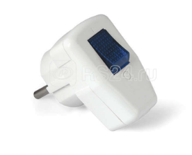 Вилка электрическая 16А 250В с выкл. с заземл. бел. UNIVersal 0056