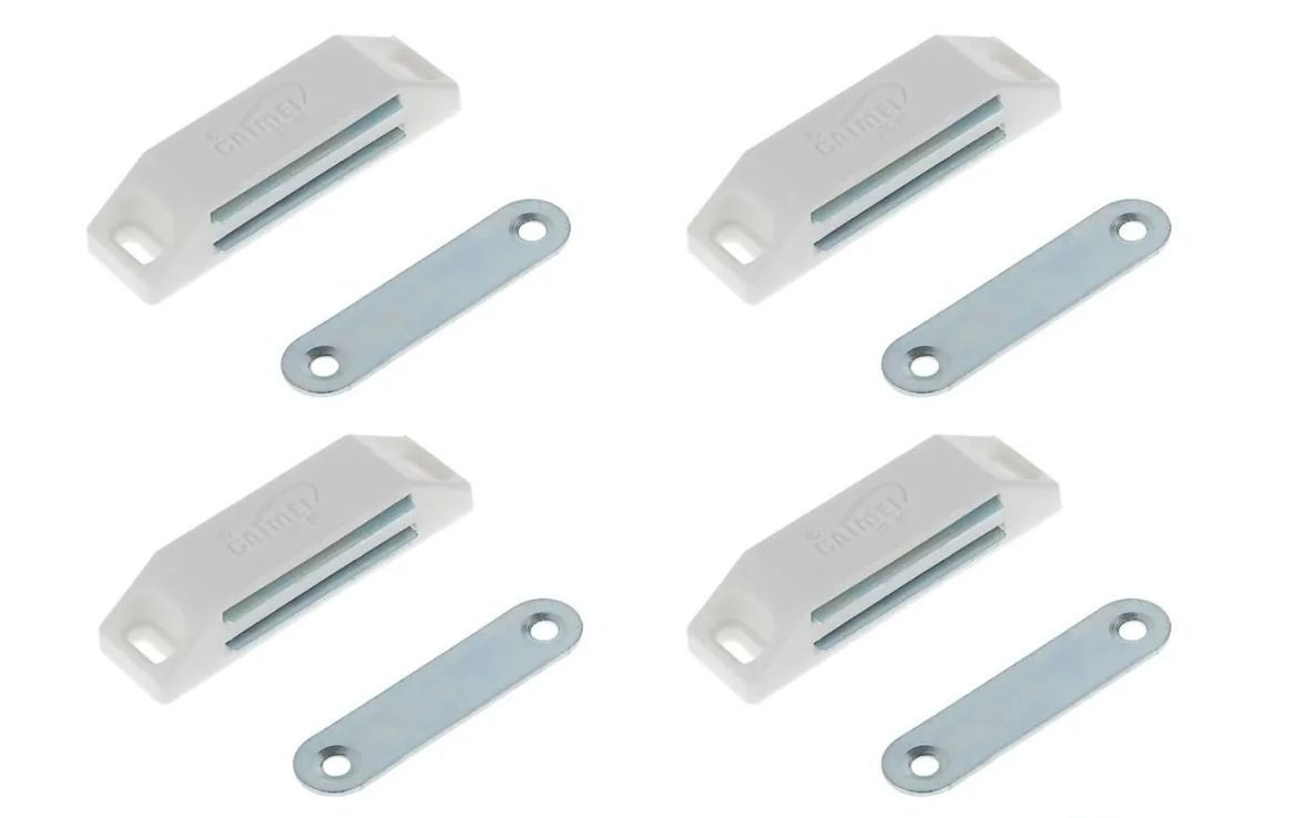 Защелка магнитная ЗА-4500-60 белая 60 мм