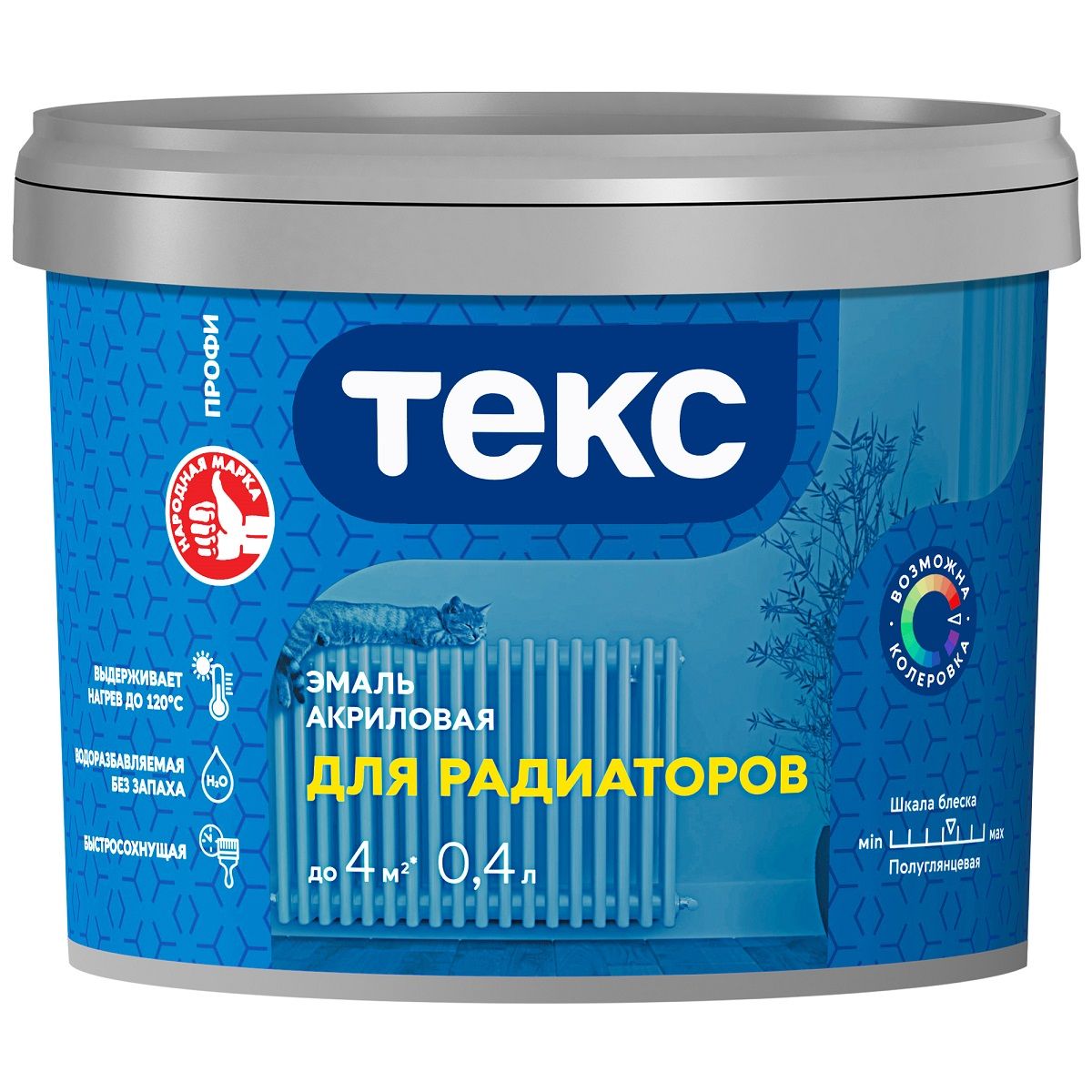 Эмаль для радиаторов ТЕКС акриловая 0,4 л.