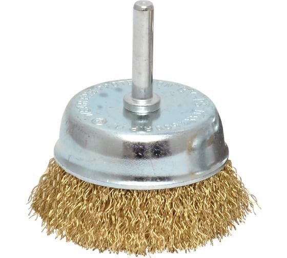 Щетка д/дрели, тип "Чашка" 50мм латуированная витая проволока 0,3мм CUTOP Profi