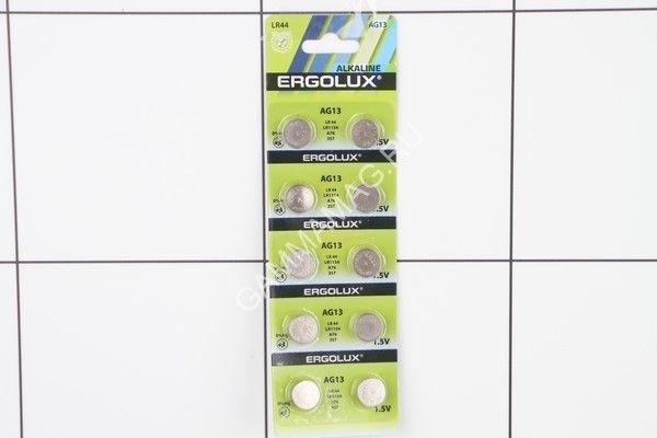 Элемент питания ERGOLUX LR44 AG13 1шт