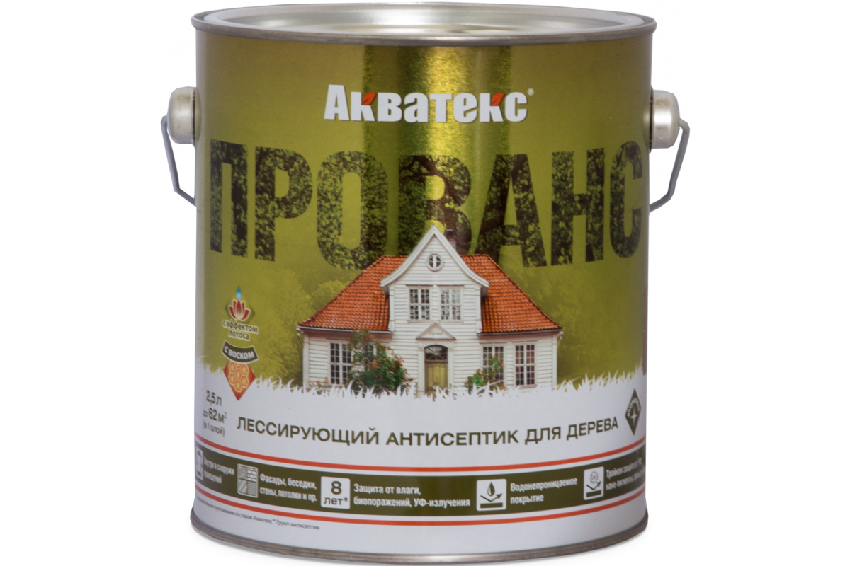 Антисептик лессирующий Акватекс ПРОВАНС для дерева алкидный венге 2,5 л